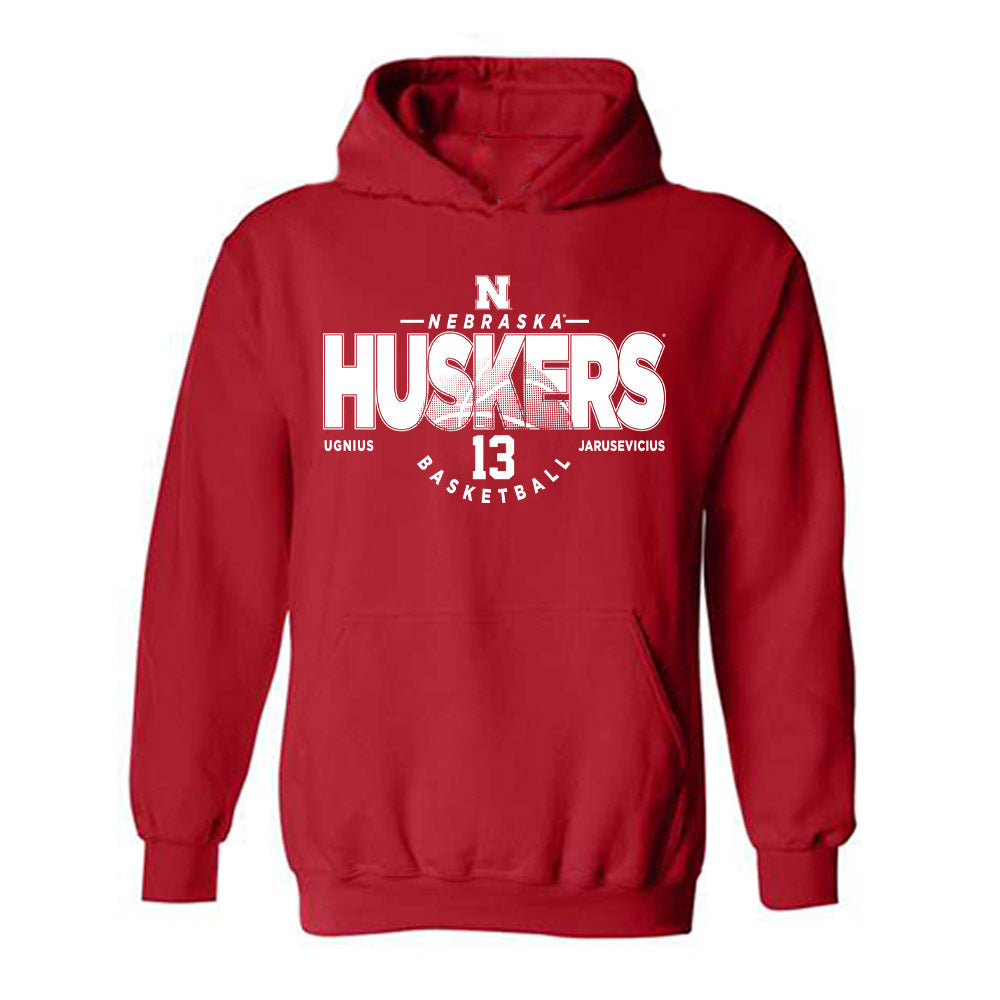 Nebraska - NCAA Men's Basketball : Ugnius Jarusevicius - Classic Fashion Shersey Hooded Sweatshirt-0