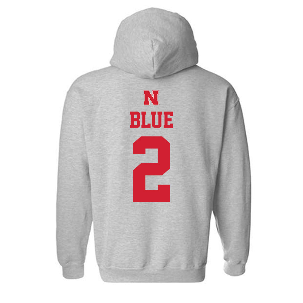 Nebraska - NCAA Men's Basketball : Kendall Blue - Sports Shersey Hooded Sweatshirt-1