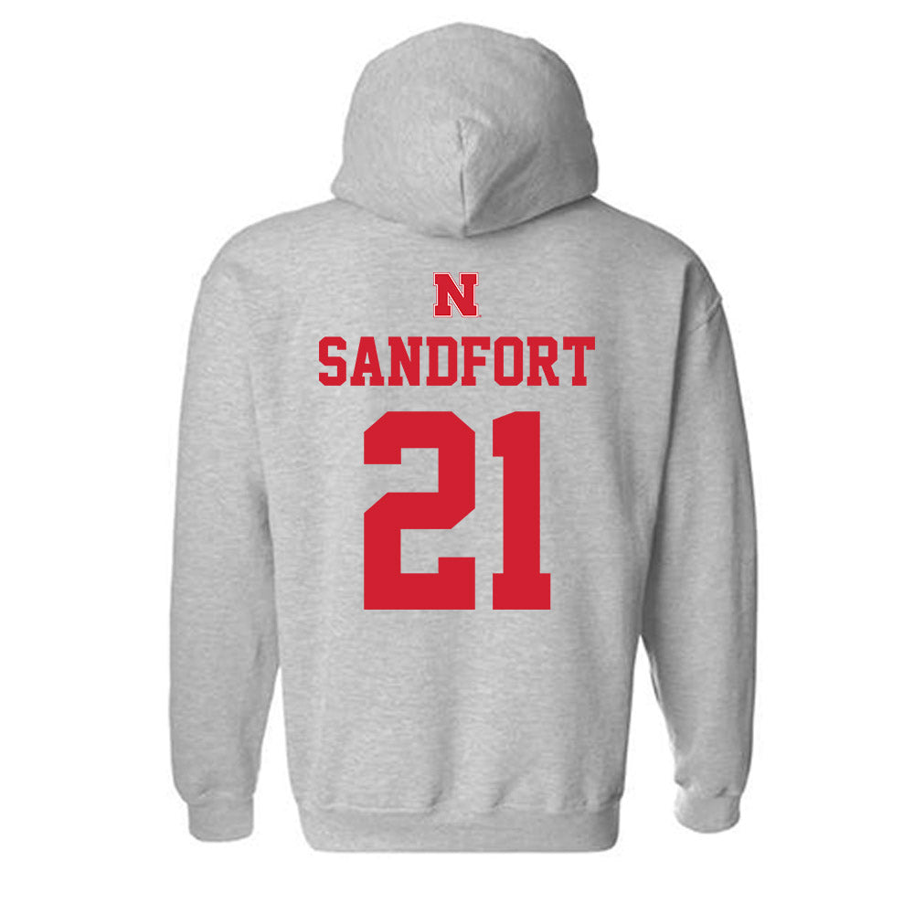 Nebraska - NCAA Men's Basketball : Pryce Sandfort - Sports Shersey Hooded Sweatshirt-1