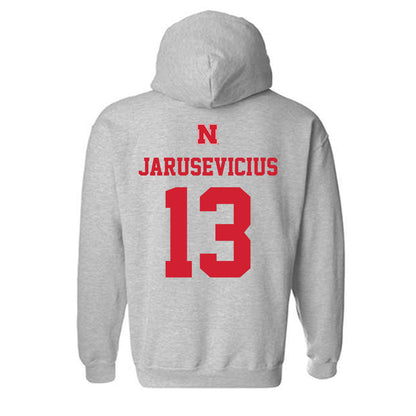 Nebraska - NCAA Men's Basketball : Ugnius Jarusevicius - Sports Shersey Hooded Sweatshirt-1