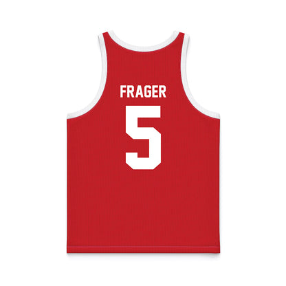 Nebraska - NCAA Men's Basketball : Braden Frager - Red Basketball Jersey