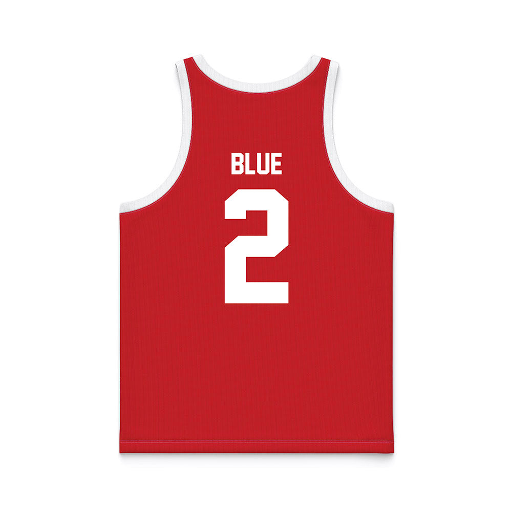 Nebraska - NCAA Men's Basketball : Kendall Blue - Red Basketball Jersey-1