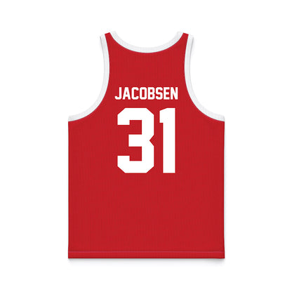 Nebraska - NCAA Men's Basketball : Cale Jacobsen - Red Basketball Jersey