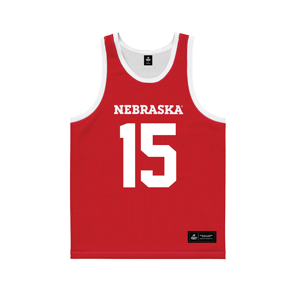 Nebraska - NCAA Men's Basketball : Jared Garcia - Red Basketball Jersey-0