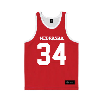 Nebraska - NCAA Men's Basketball : Braxton Meah - Red Basketball Jersey