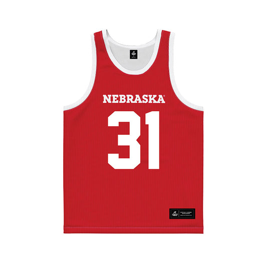 Nebraska - NCAA Men's Basketball : Cale Jacobsen - Red Basketball Jersey