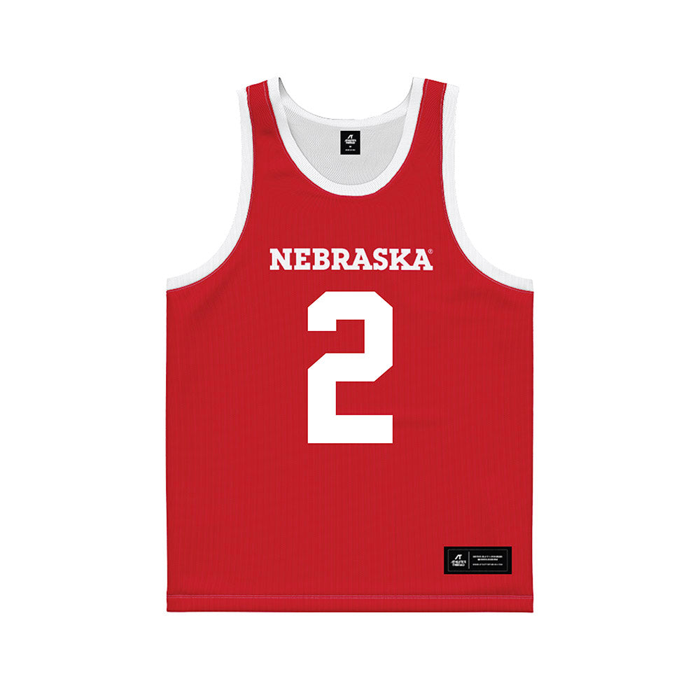 Nebraska - NCAA Men's Basketball : Kendall Blue - Red Basketball Jersey-0