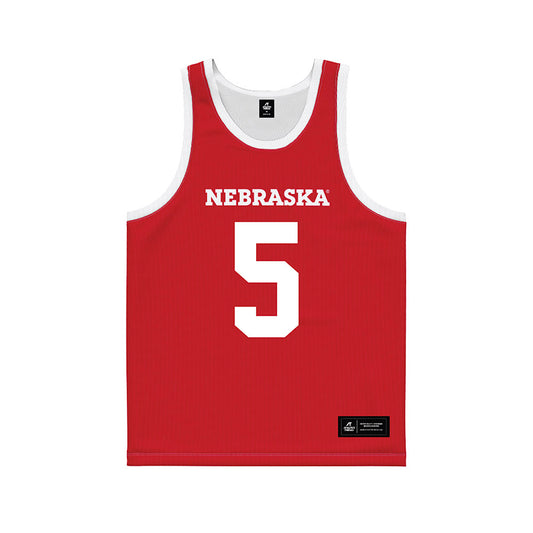 Nebraska - NCAA Women's Basketball : Alberte Rimdal - Red Basketball Jersey