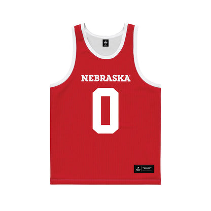 Nebraska - NCAA Men's Basketball : Connor Essegian - Red Basketball Jersey-0