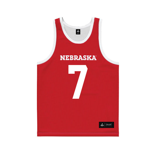 Nebraska - NCAA Men's Basketball : Justin Bolis - Red Basketball Jersey-0