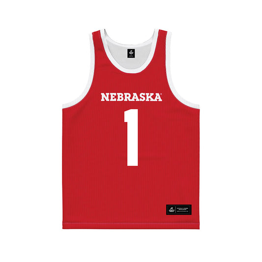 Nebraska - NCAA Men's Basketball : Samuel Hoiberg - Red Basketball Jersey