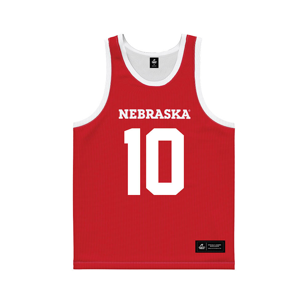 Nebraska - NCAA Men's Basketball : Jamarques Lawrence - Red Basketball Jersey-0