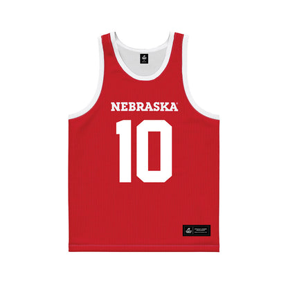 Nebraska - NCAA Men's Basketball : Jamarques Lawrence - Red Basketball Jersey-0