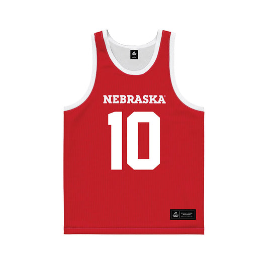 Nebraska - NCAA Men's Basketball : Jamarques Lawrence - Red Basketball Jersey-0