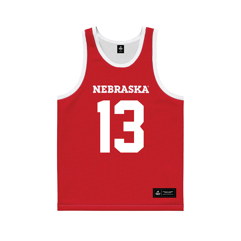 Nebraska - NCAA Men's Basketball : Ugnius Jarusevicius - Red Basketball Jersey-0