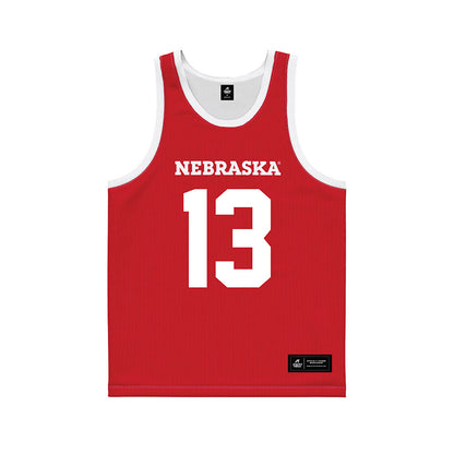 Nebraska - NCAA Men's Basketball : Ugnius Jarusevicius - Red Basketball Jersey-0