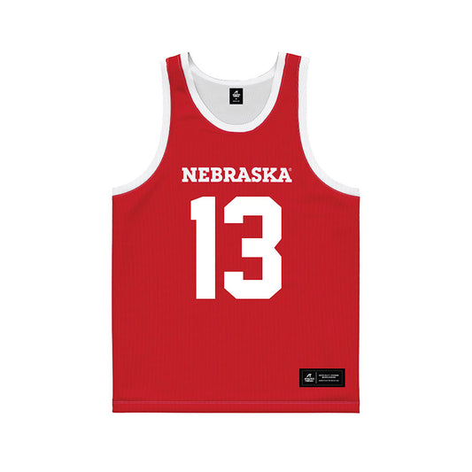 Nebraska - NCAA Men's Basketball : Ugnius Jarusevicius - Red Basketball Jersey-0