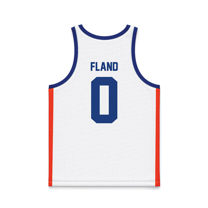 Florida - NCAA Men's Basketball : Johnuel Fland - White Basketball Jersey-1
