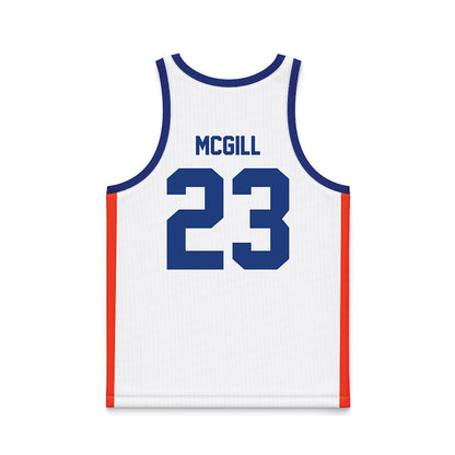 Florida - NCAA Women's Basketball : Alivia McGill - White Basketball Jersey