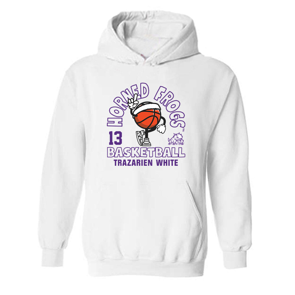 TCU - NCAA Men's Basketball : Trazarien White - Fashion Shersey Hooded Sweatshirt