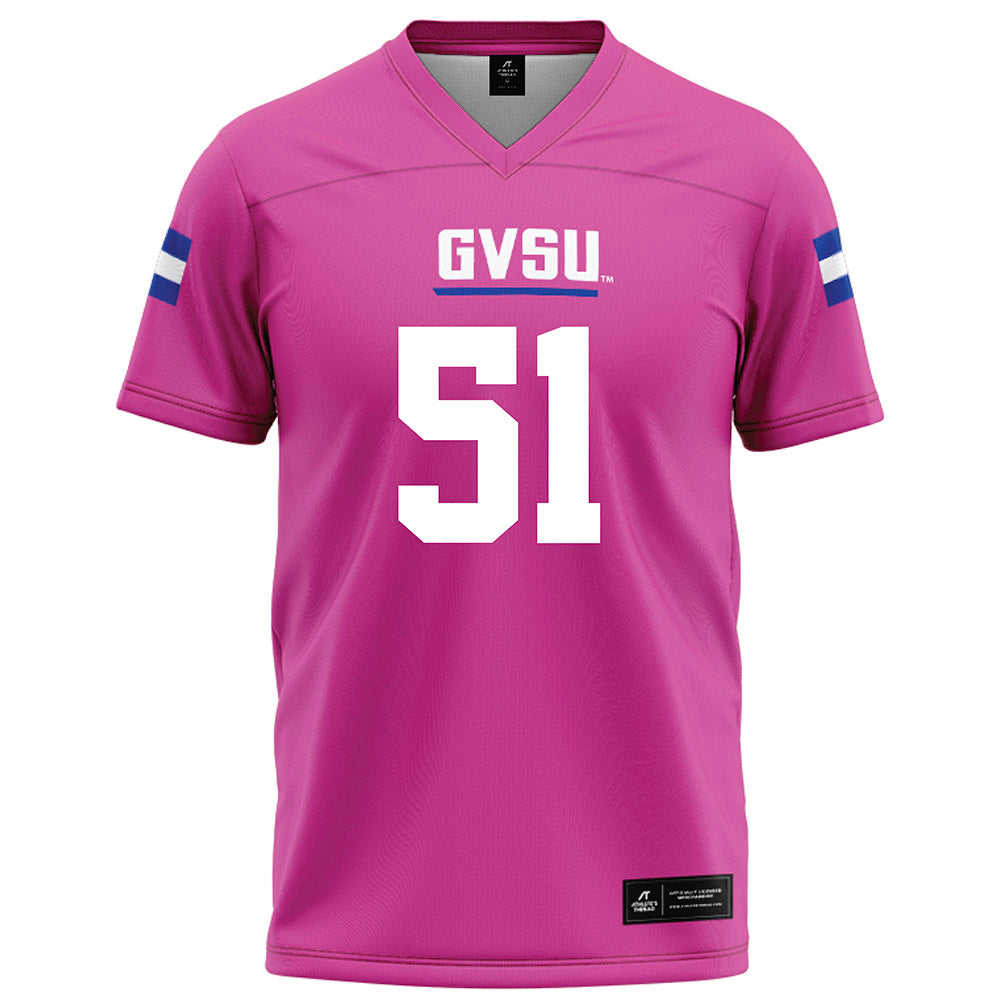 Grand Valley - NCAA Football : Joshua Sander - Pink Football Jersey-0