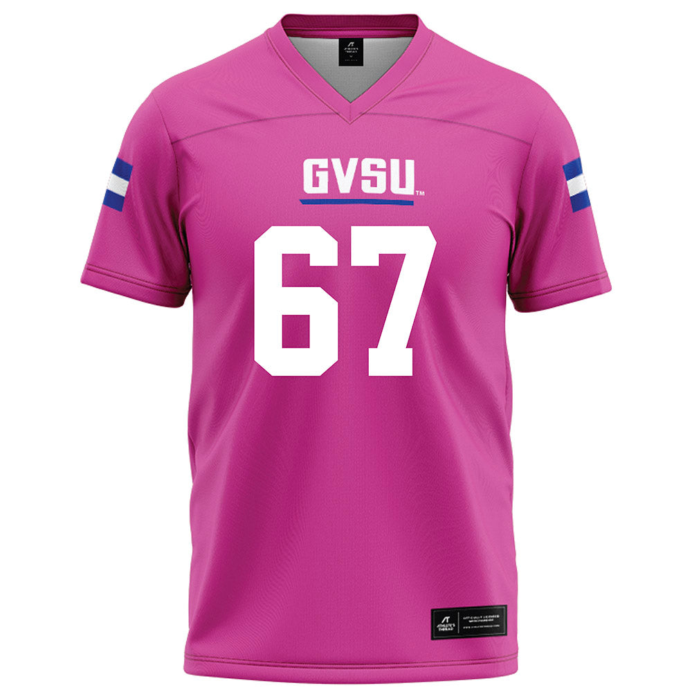 Grand Valley - NCAA Football : Anderson Farmer - Pink Football Jersey-0