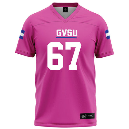 Grand Valley - NCAA Football : Anderson Farmer - Pink Football Jersey-0