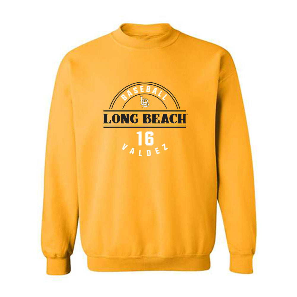 LBSU - NCAA Baseball : Damon Valdez - Classic Fashion Shersey Crewneck Sweatshirt-0
