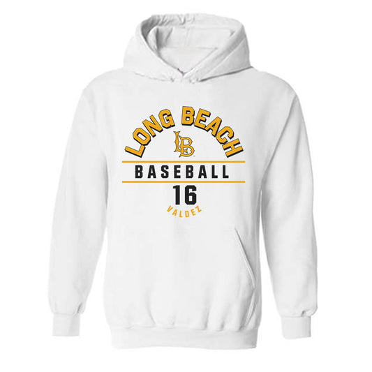 LBSU - NCAA Baseball : Damon Valdez - Classic Fashion Shersey Hooded Sweatshirt-0