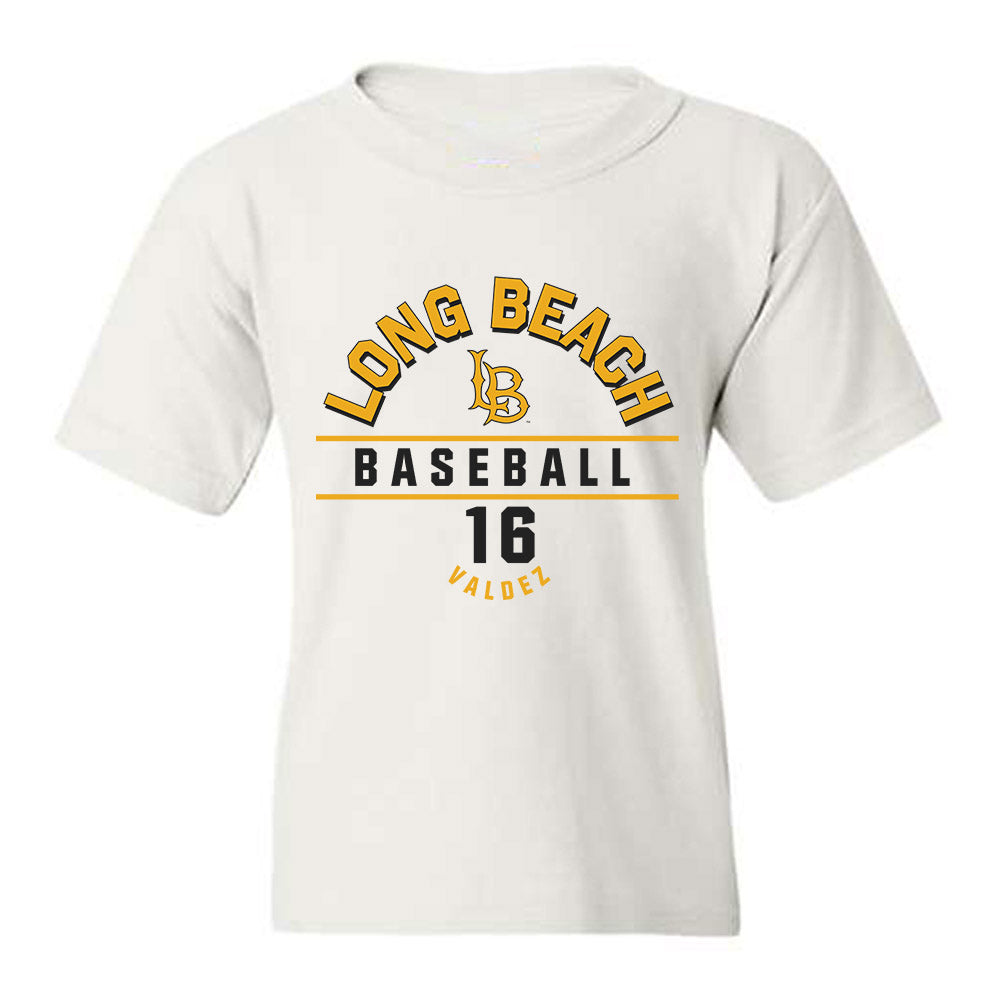 LBSU - NCAA Baseball : Damon Valdez - Classic Fashion Shersey Youth T-Shirt-0