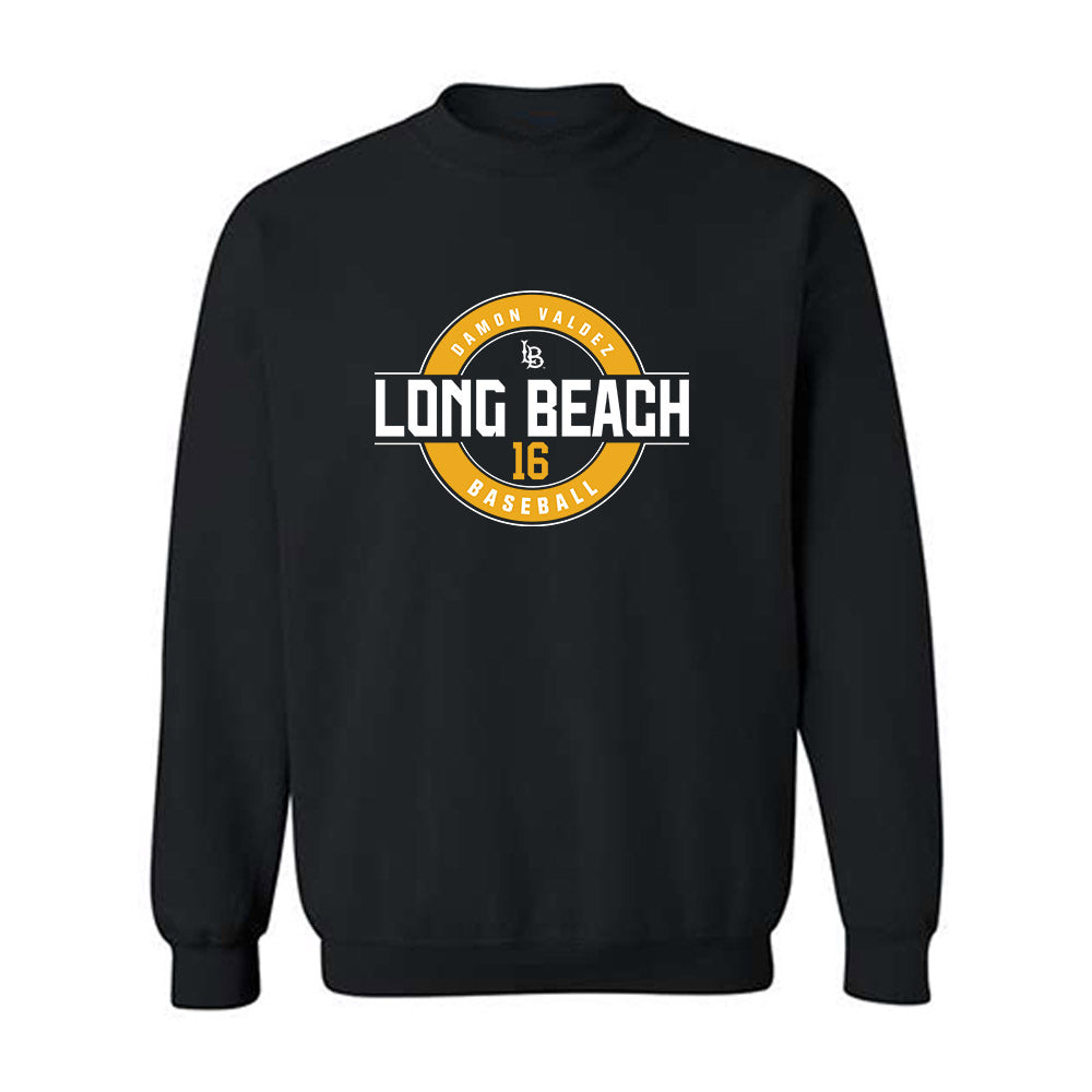 LBSU - NCAA Baseball : Damon Valdez - Classic Fashion Shersey Crewneck Sweatshirt-0