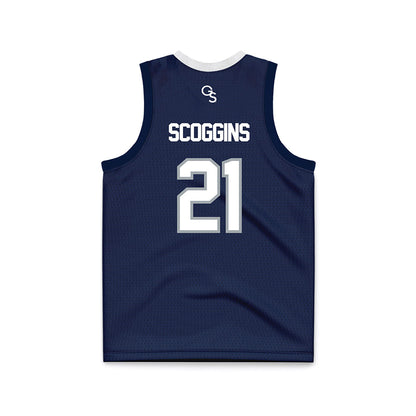 Georgia Southern - NCAA Women's Basketball : Laney Scoggins - Blue Basketball Jersey-1