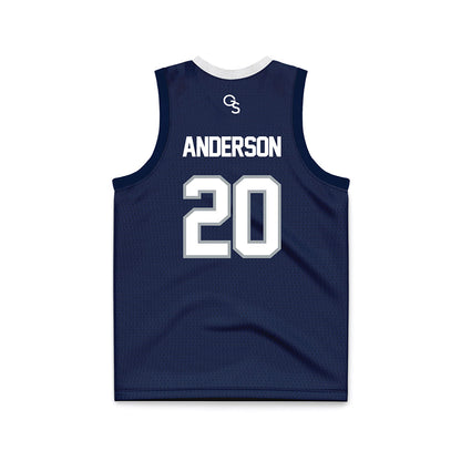 Georgia Southern - NCAA Women's Basketball : Lia Anderson - Blue Basketball Jersey-1