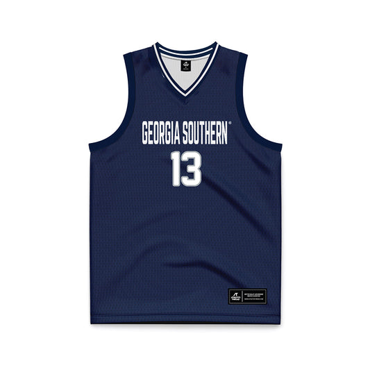 Georgia Southern - NCAA Men's Basketball : Eren Banks - Navy Basketball Jersey-0