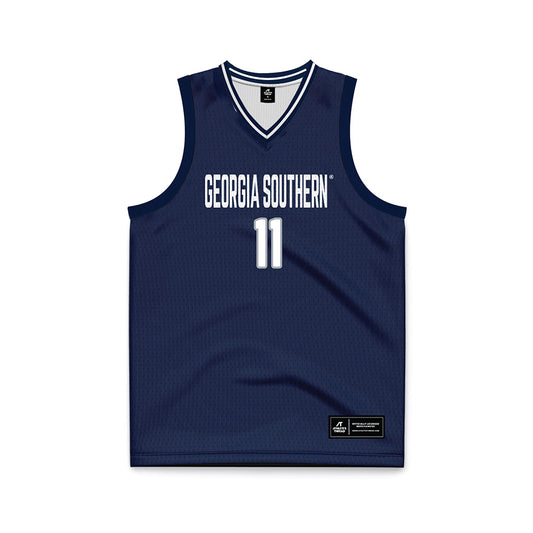 Georgia Southern - NCAA Men's Basketball : Shainen Carter - Navy Basketball Jersey-0