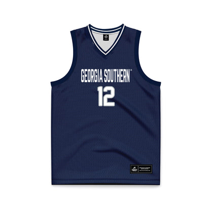 Georgia Southern - NCAA Men's Basketball : Tyren Moore - Navy Basketball Jersey-0