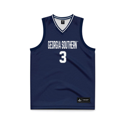 Georgia Southern - NCAA Men's Basketball : Khayri Dunn - Navy Basketball Jersey-0