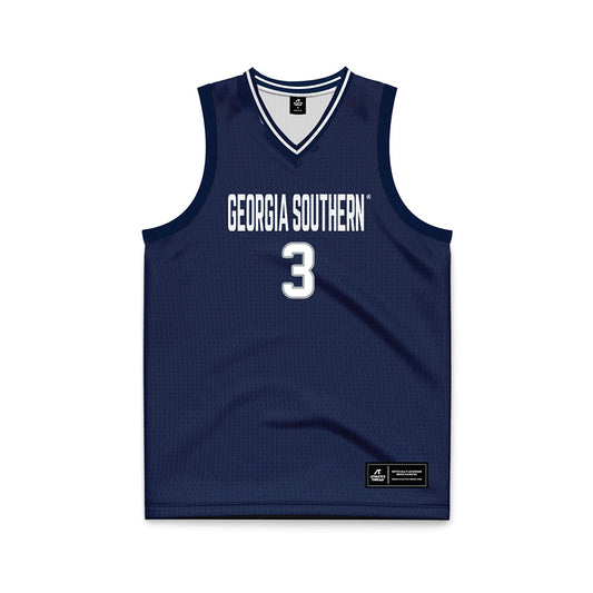 Georgia Southern - NCAA Men's Basketball : Khayri Dunn - Navy Basketball Jersey-0