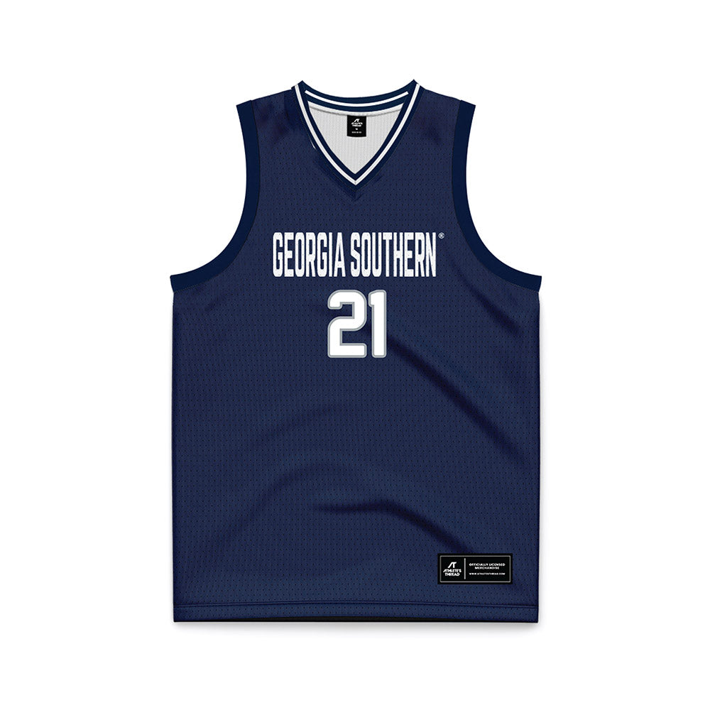 Georgia Southern - NCAA Men's Basketball : Tavarus Webb - Navy Basketball Jersey-0