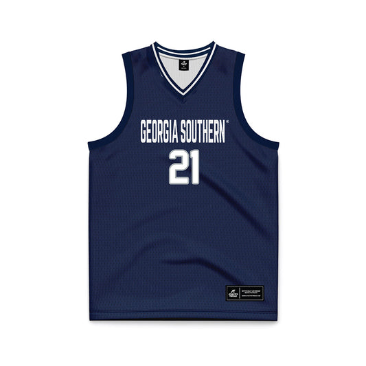 Georgia Southern - NCAA Men's Basketball : Tavarus Webb - Navy Basketball Jersey-0