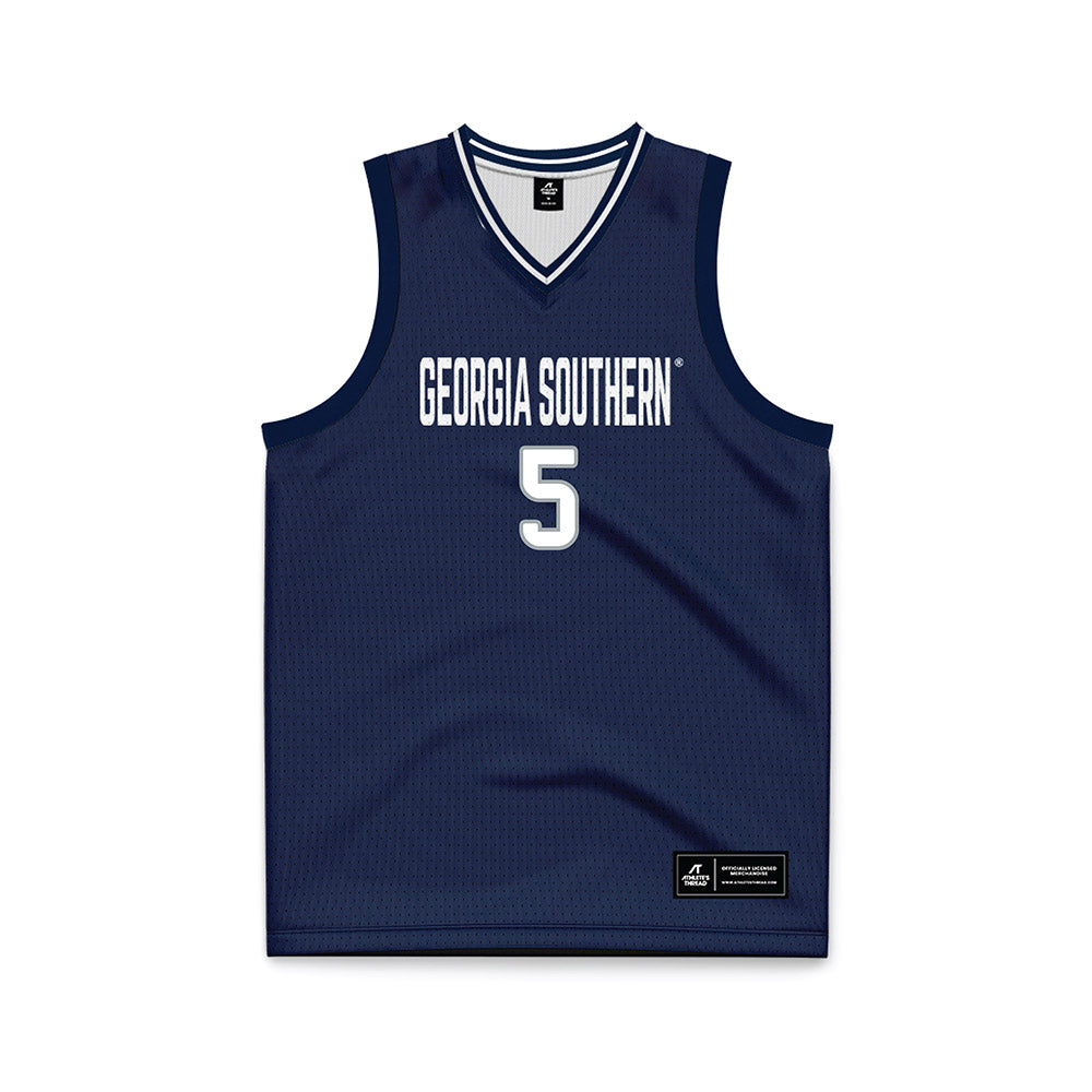 Georgia Southern - NCAA Men's Basketball : Nakavieon White - Navy Basketball Jersey-0
