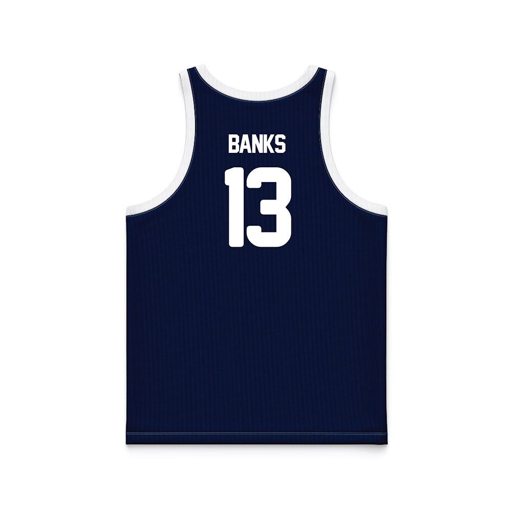 Georgia Southern - NCAA Men's Basketball : Eren Banks - Blue Basketball Jersey-1