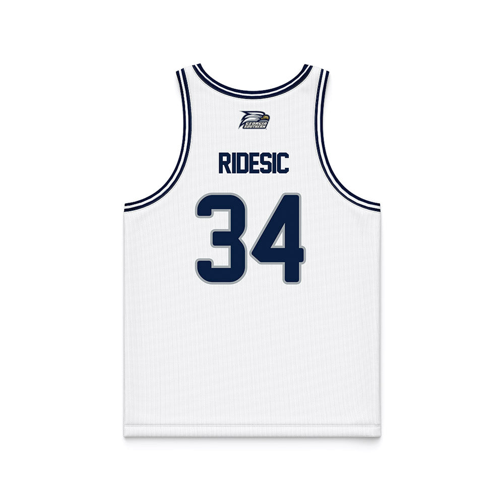 Georgia Southern - NCAA Men's Basketball : Pavle Ridesic - White Basketball Jersey-1