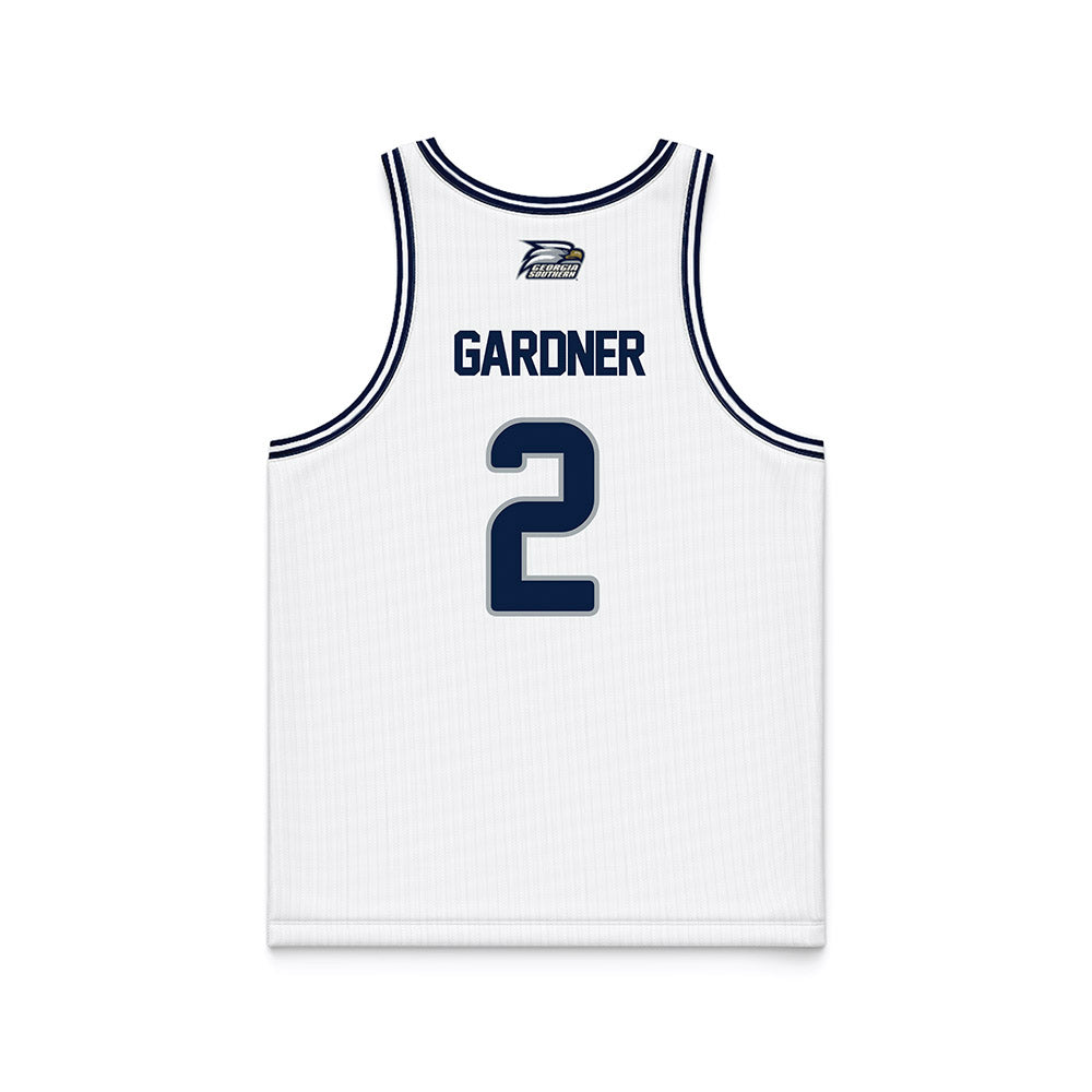 Georgia Southern - NCAA Men's Basketball : Dallas Gardner - White Basketball Jersey-1