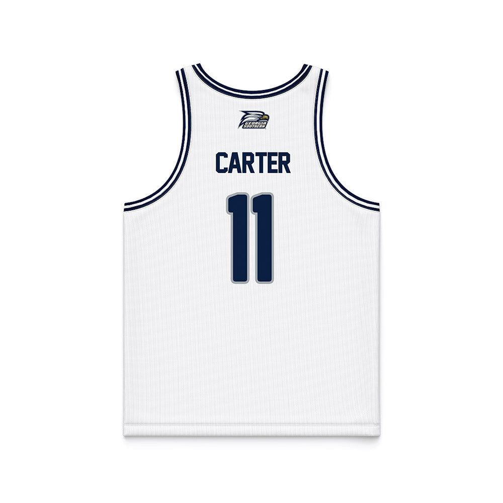 Georgia Southern - NCAA Men's Basketball : Shainen Carter - White Basketball Jersey-1