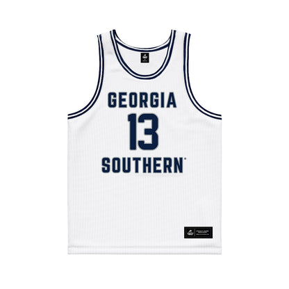 Georgia Southern - NCAA Men's Basketball : Eren Banks - White Basketball Jersey-0