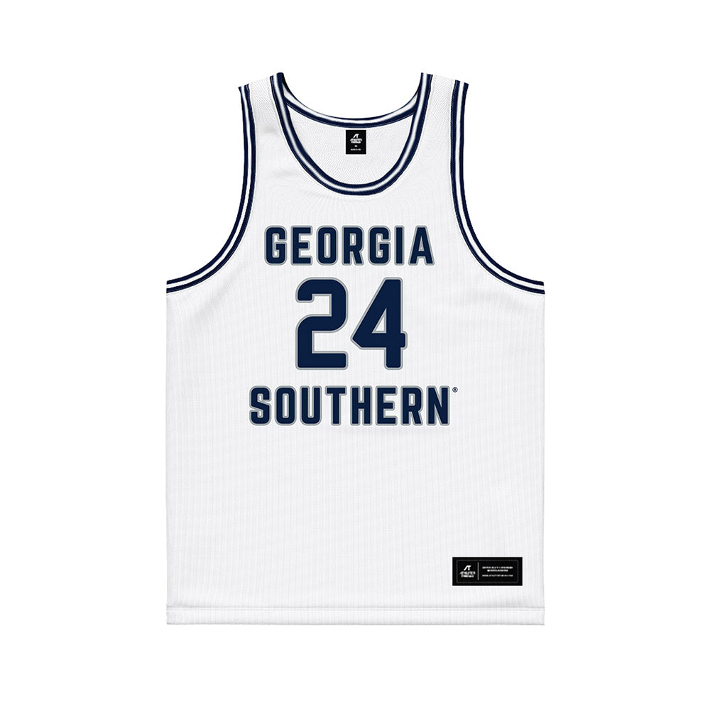 Georgia Southern - NCAA Men's Basketball : Andres Burney - White Basketball Jersey-0
