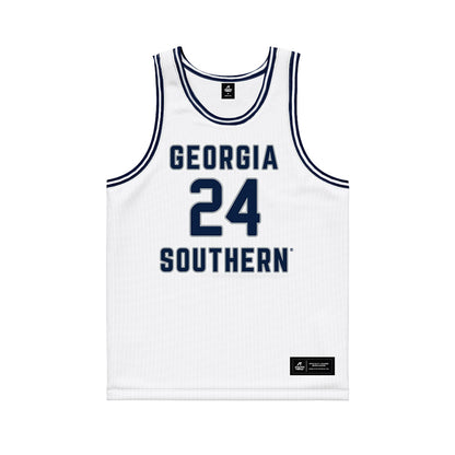 Georgia Southern - NCAA Men's Basketball : Andres Burney - White Basketball Jersey-0