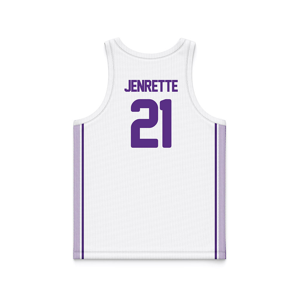 North Alabama - NCAA Men's Basketball : Israel Jenrette - White Basketball Jersey-1