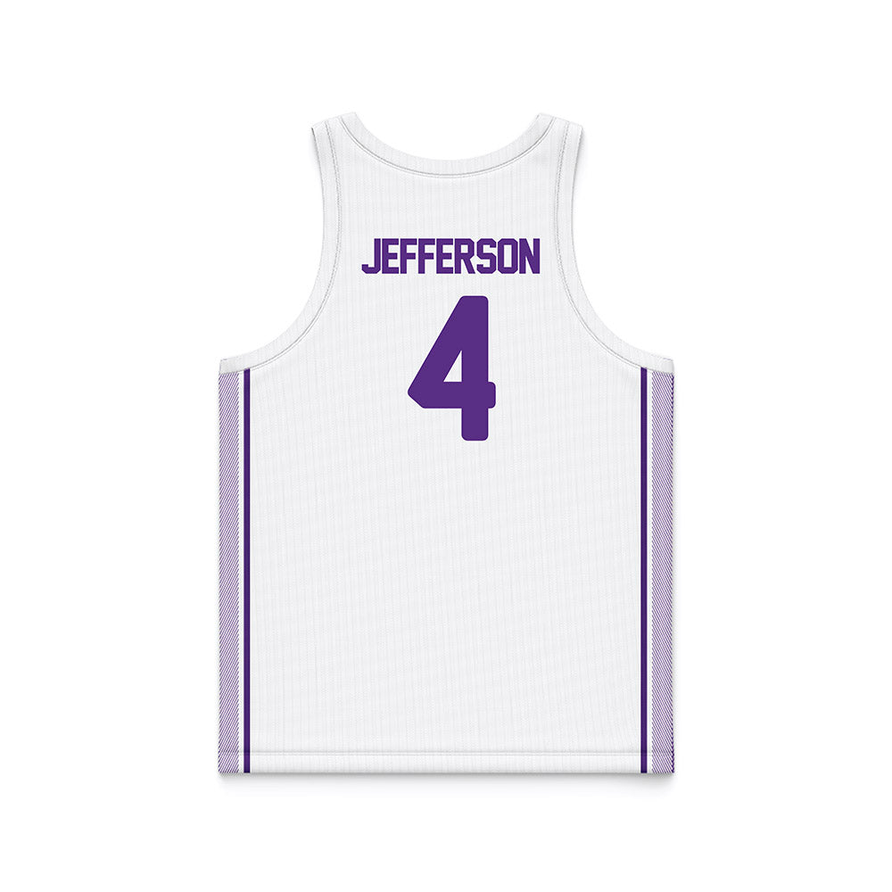 North Alabama - NCAA Men's Basketball : Canin Jefferson - White Basketball Jersey-1